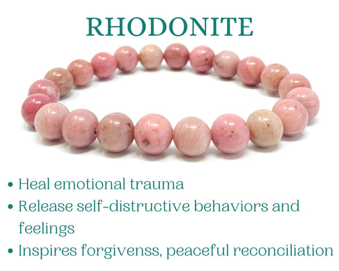 Rhodonite Beaded Crystal Bracelet